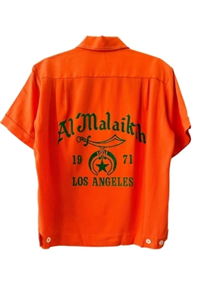 Vintage 1950s Al Malaikah Shriners Los Angeles  Bowling Shirt Selected By Vintage Warrior