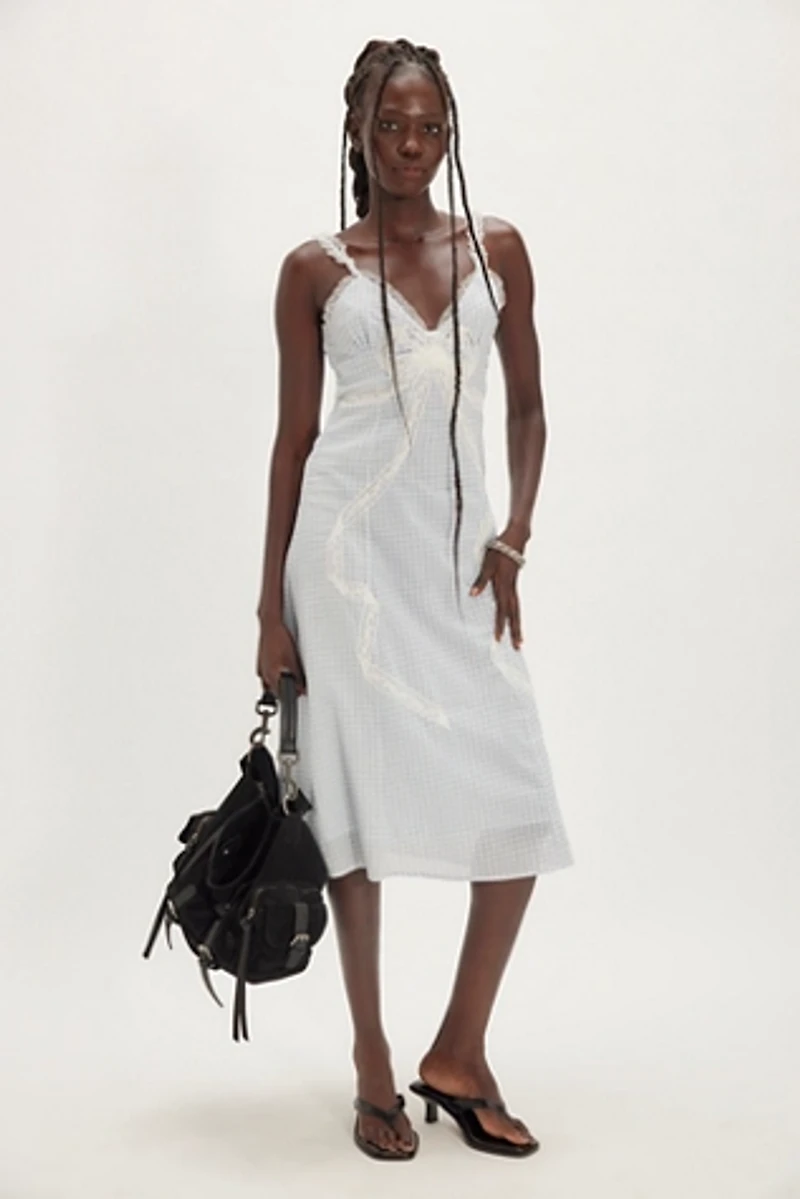 For Love & Lemons Bluebell Gingham Midi Dress