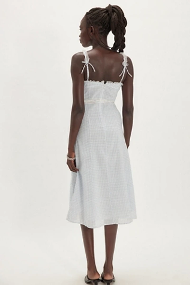 For Love & Lemons Bluebell Gingham Midi Dress