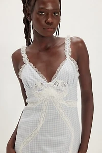 For Love & Lemons Bluebell Gingham Midi Dress