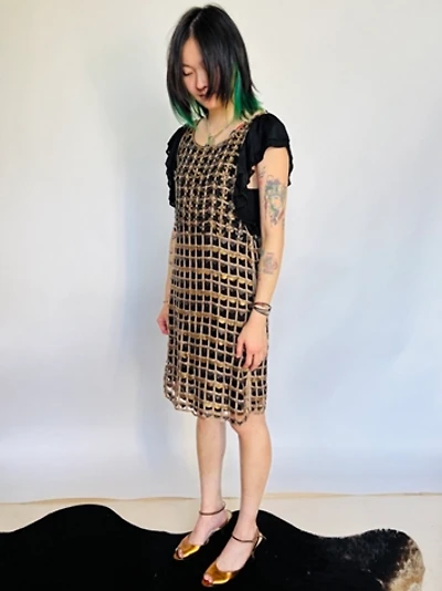 Vintage Metallic Leather Armor Dress Selected by Atlantic Vintage