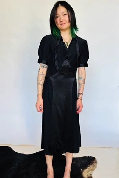 Vintage Silk French Maid Dress Selected by Atlantic Vintage
