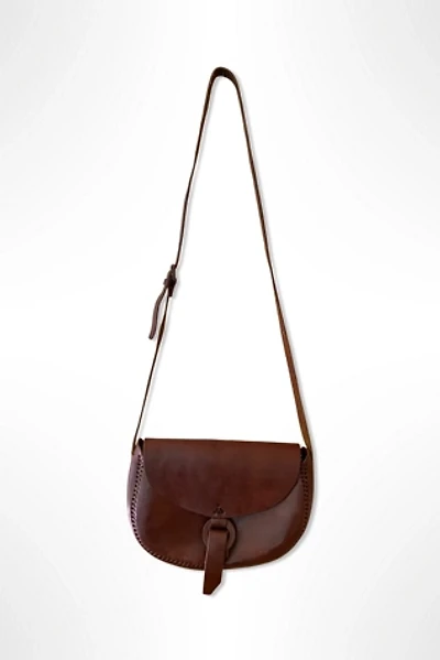 1980s Hand Tooled Natural Leather Shoulder Bag Selected By Ritual Vintage