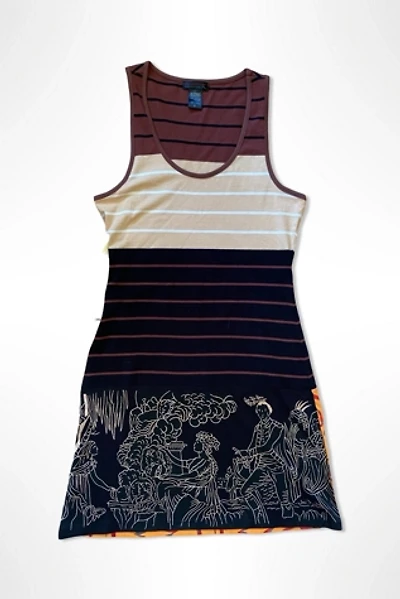 1990s Custo Striped Print Mini Dress Selected By Ritual Vintage