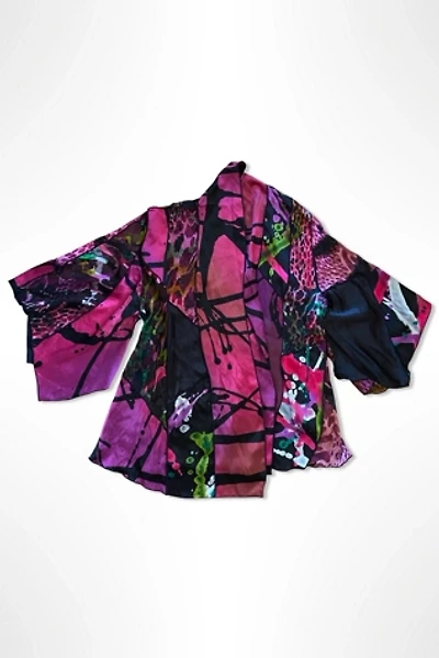 1990s Silk Print Butterfly Wing Blouse Selected By Ritual Vintage