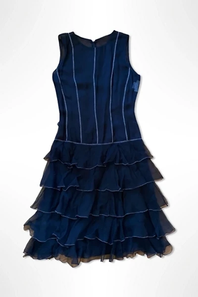 1990s Oscar De La Renta Ruffle Midi Dress Selected By Ritual Vintage
