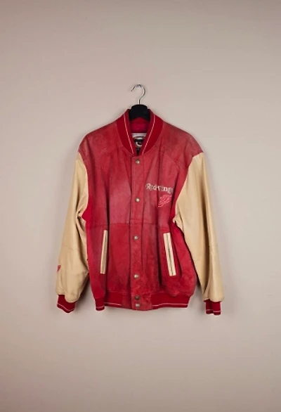 Vintage Detroit Redwings NHL Suede Leather Jacket Selected by The Igala NYC