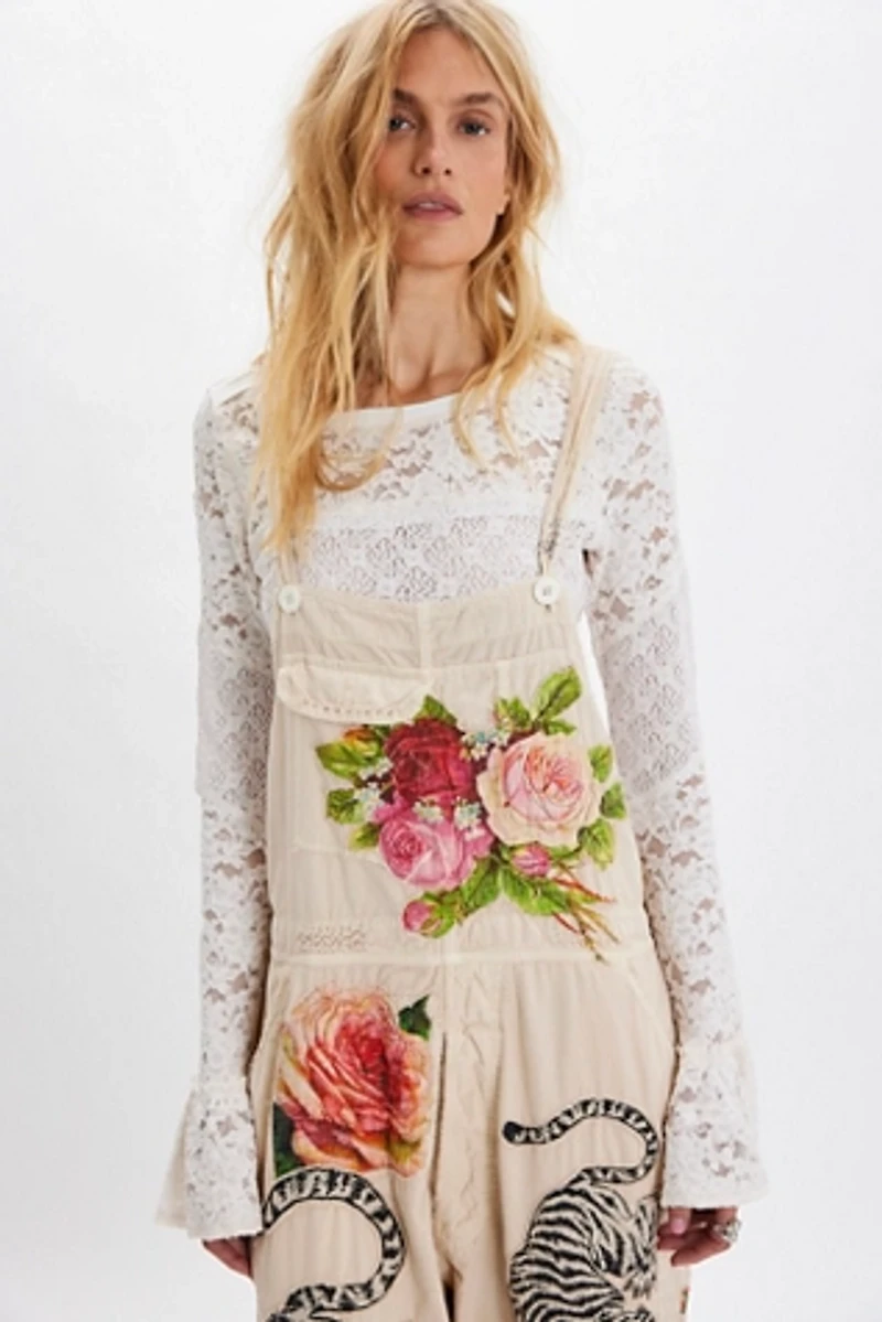 Magnolia Pearl Birch Floral Love Overalls