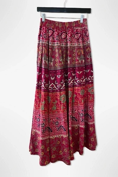 1990s Block Print Cotton Midi Skirt Selected By Ritual Vintage