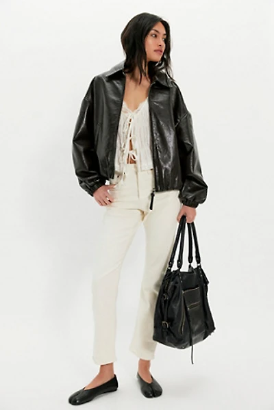 Citizens of Humanity Bubble Hem Leather Bomber Jacket