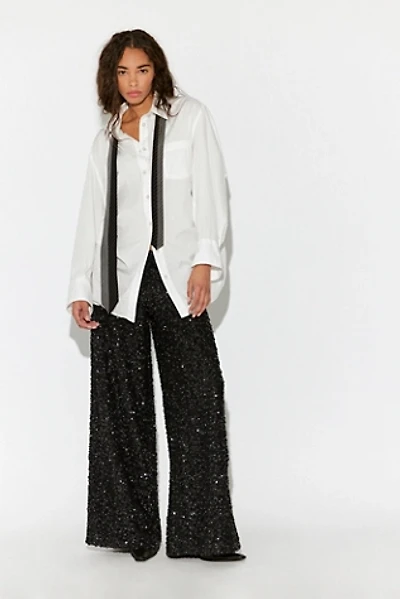 Sequin Low-Rise Wide-Leg Pants