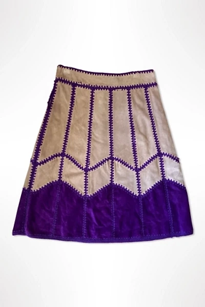 1990s Patchwork Suede Crochet Skirt Selected By Ritual Vintage