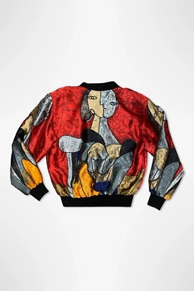 Vintage 1980s Picasso Scarf Print Bomber Jacket Selected By Ritual Vintage