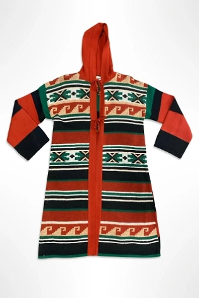 1970s Southwest Pattern Hooded Duster Cardigan Selected By Ritual Vintage