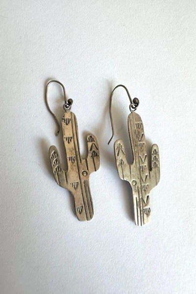 Vintage Sterling Silver Cactus Earrings Selected by Grievous Angel Vintage