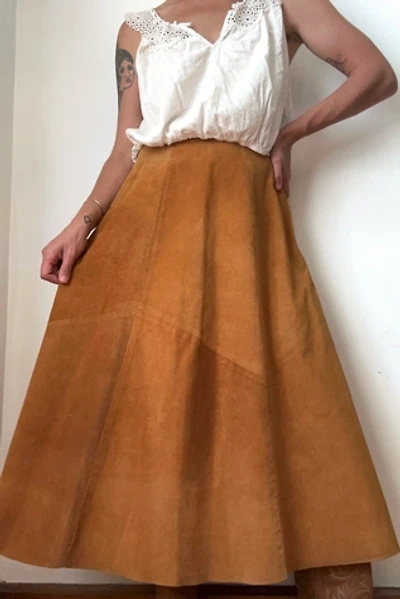 Vintage 1990s Suede Maxi Skirt Selected by Grievous Angel Vintage