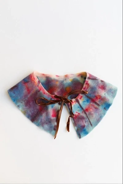 Vintage Wool Hand Dyed Confetti Collar with Velvet Ribbon Selected by KA.TL.AK