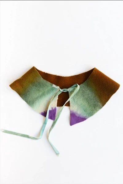 Vintage Wool Hand Dyed Ombre Collar with Velvet Ribbon Selected by KA.TL.AK