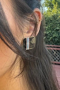 1980s Laurel Burch Ahktar Enamel Earrings Selected by Personal Choice