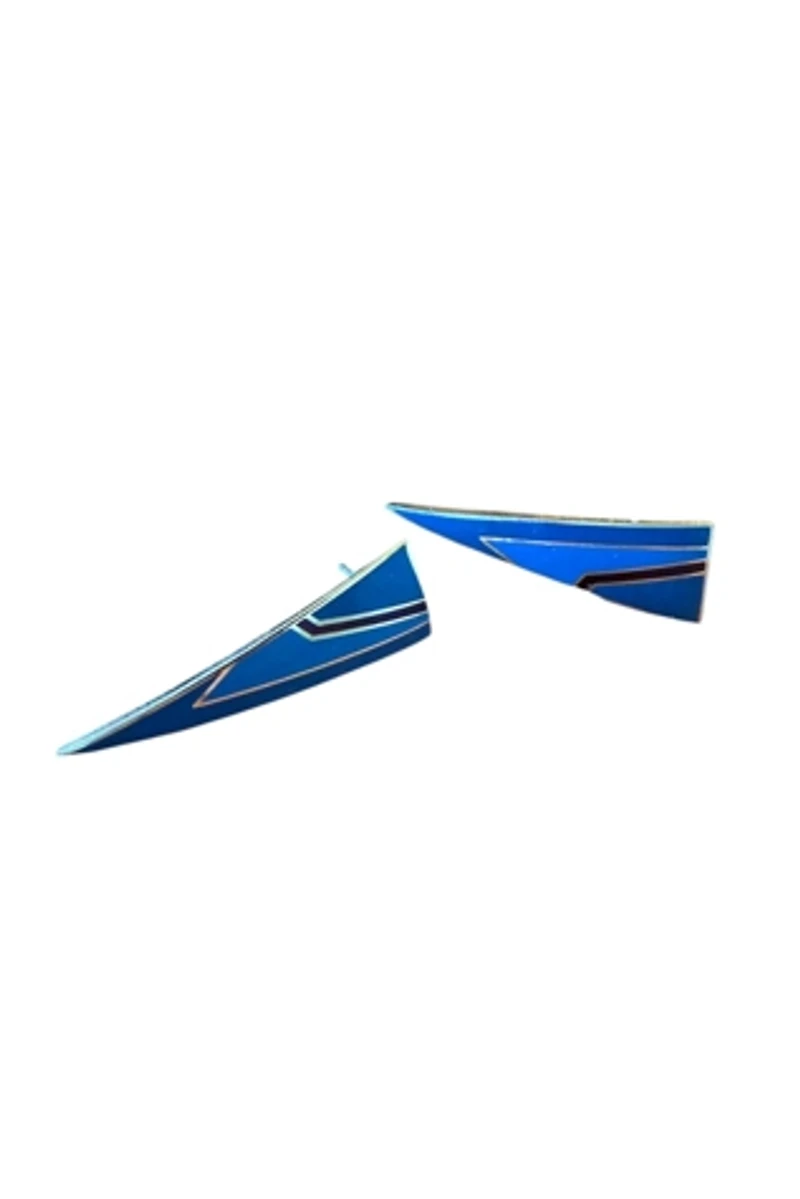1980s Laurel Burch Curved Dagger Enamel Earrings Selected by Personal Choice