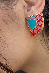 1980s Laurel Burch Surface Clip On Earrings Selected by Personal Choice