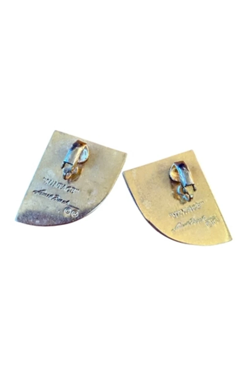 1980s Laurel Burch Surface Clip On Earrings Selected by Personal Choice