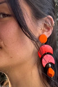 1980s Wooden Chandelier Earrings Selected by Personal Choice