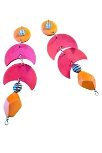 1980s Wooden Chandelier Earrings Selected by Personal Choice