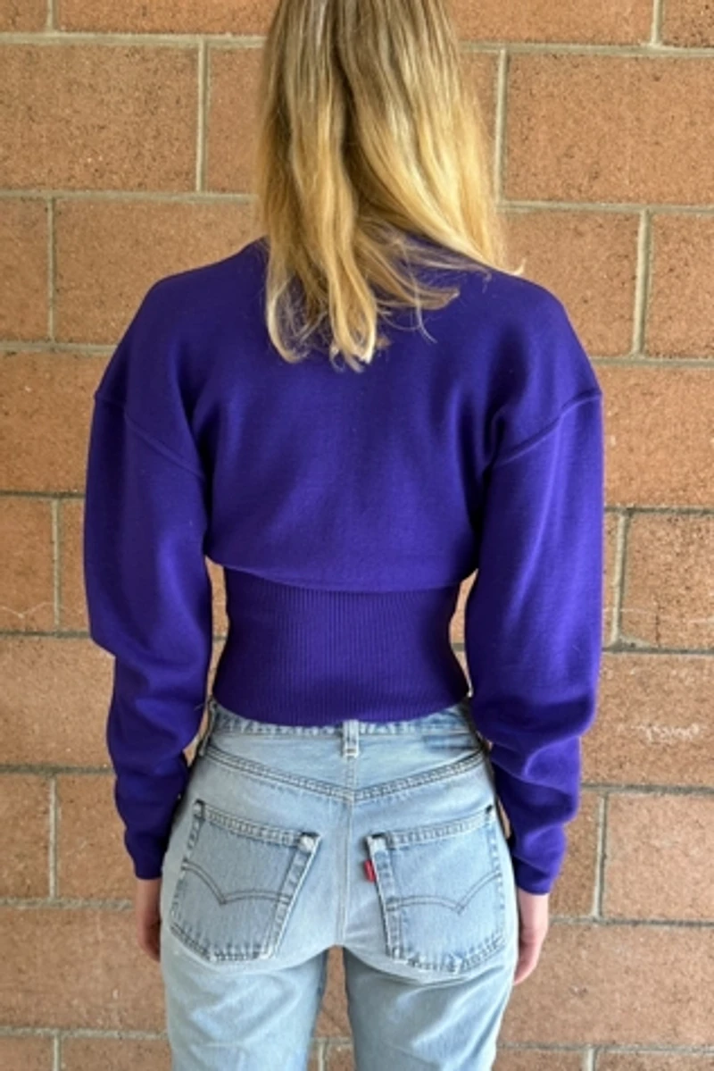 1980s Ruffled Ungaro Sweater with Blouson Sleeves Selected by Personal Choice