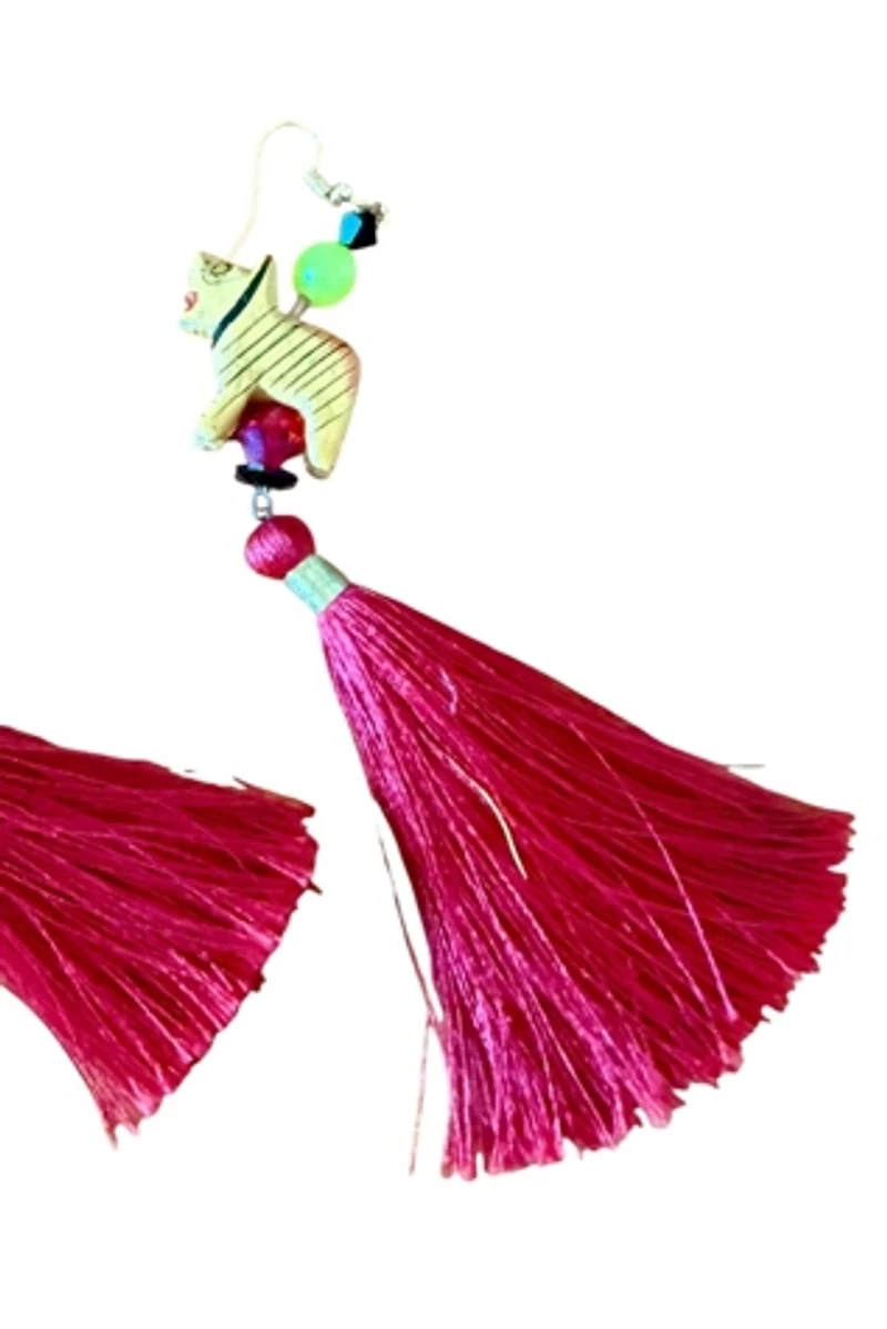 Tiger Tassel Shoulder Duster Earrings Deleted by Personal Choice