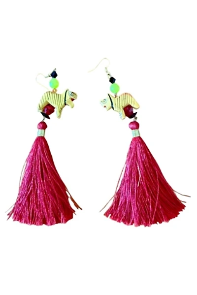 Tiger Tassel Shoulder Duster Earrings Deleted by Personal Choice