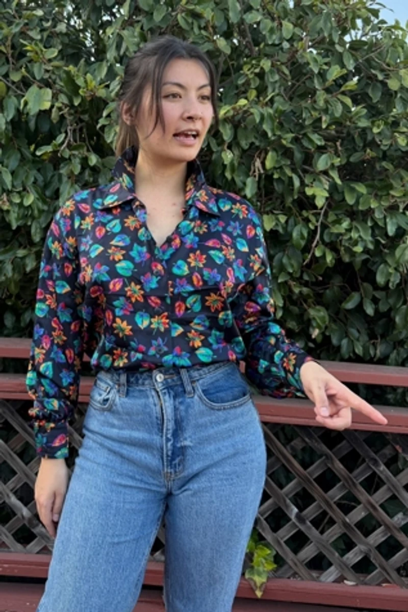 1990s Escada Double Collar Silk Blouse Selected by Personal Choice