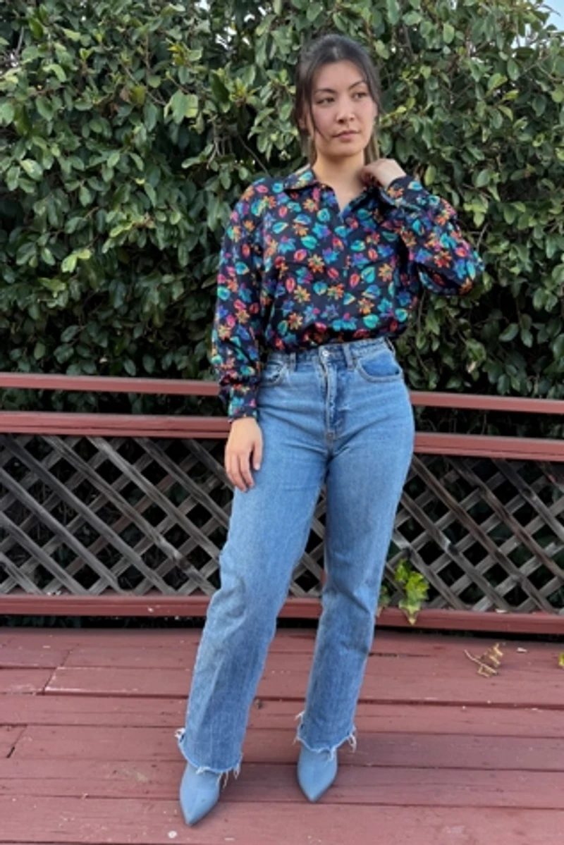 1990s Escada Double Collar Silk Blouse Selected by Personal Choice