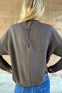 1990s Geoffrey Beene Silk Chiffon Panne Velvet Top Selected by Personal Choice