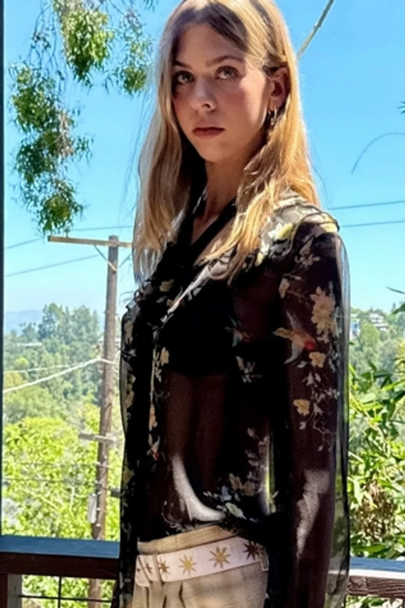 Silk Sheer Floral Zimmerman Ruffled Blouse Selected by Personal Choice