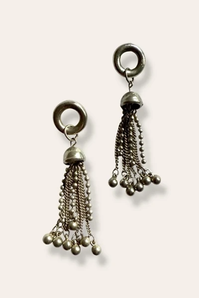 Vintage 90's Silvertone Drop Earrings Selected By Afterlife Boutique