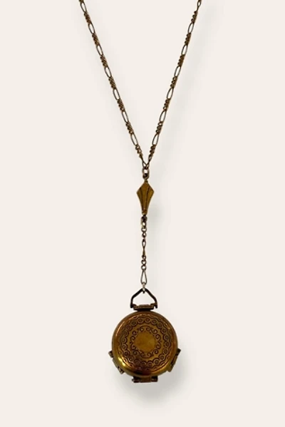 Vintage Brass 4-Way Locket Necklace Selected By Afterlife Boutique