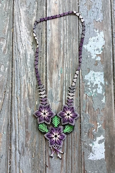 Vintage 1960s Beaded Floral Necklace Selected by Cherry