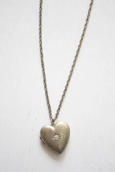 Vintage Edwardian Starburst Heart Locket Necklace Selected By Moons + Junes Vintage