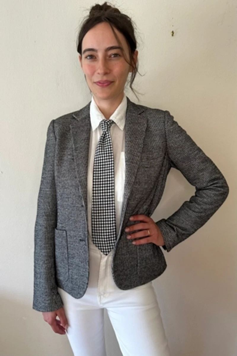 Wooly Piazza Sempione Fitted Houndstooth Blazer Selected by Picky Jane