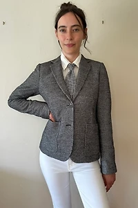 Wooly Piazza Sempione Fitted Houndstooth Blazer Selected by Picky Jane