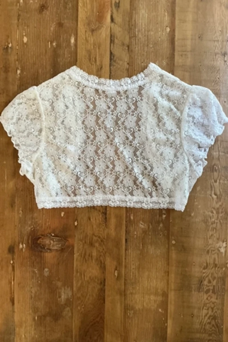 White Lace Sheer Crop Bolero Selected by Picky Jane