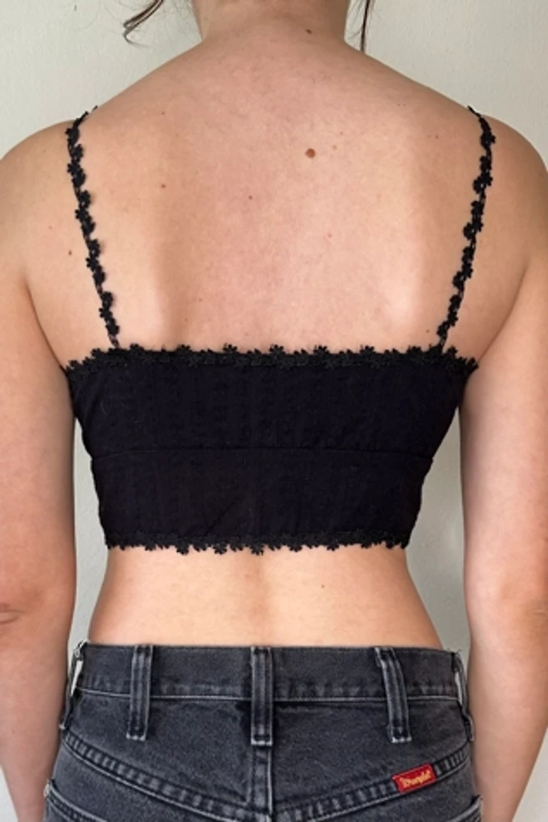 Black Crop Woven Cotton Top Selected by Picky Jane