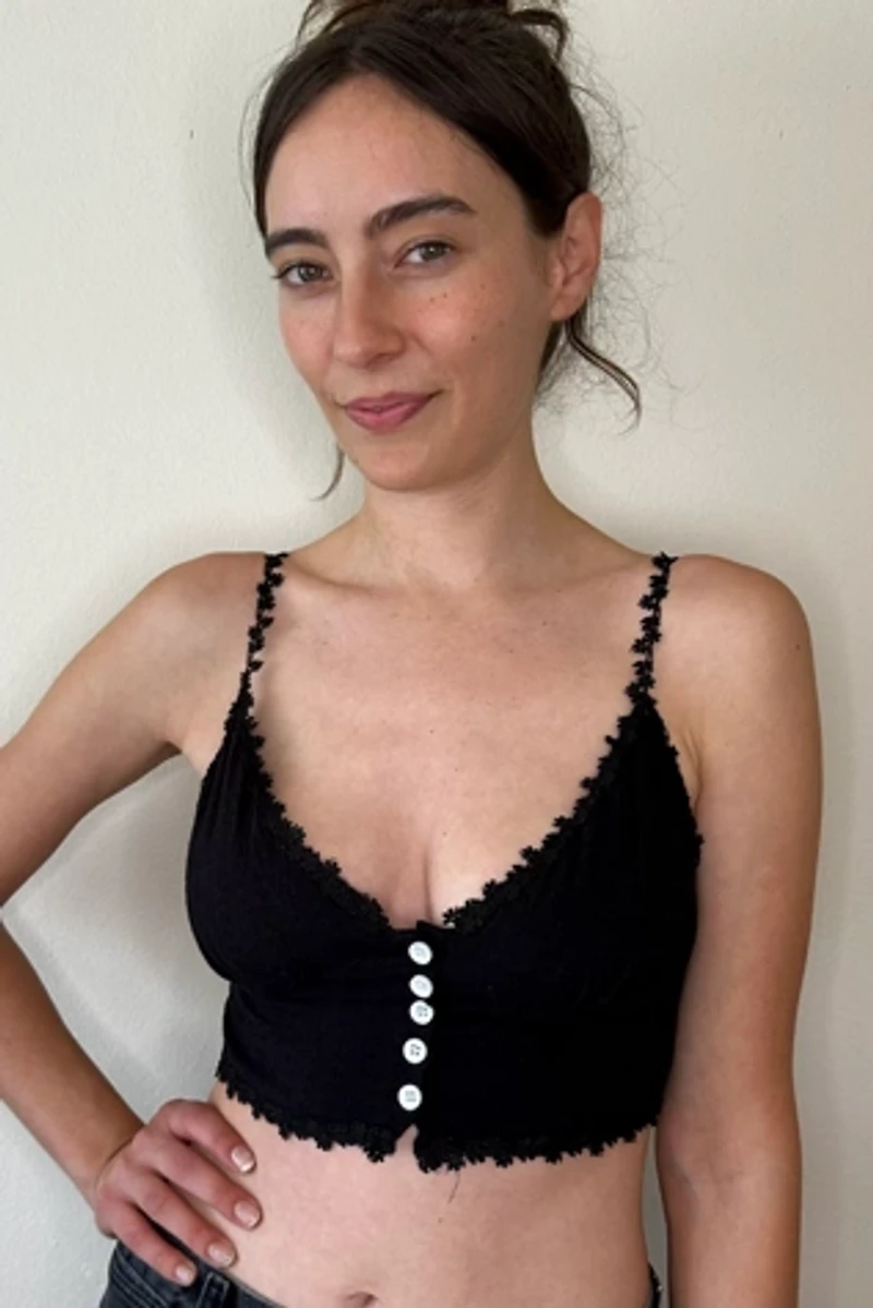 Black Crop Woven Cotton Top Selected by Picky Jane