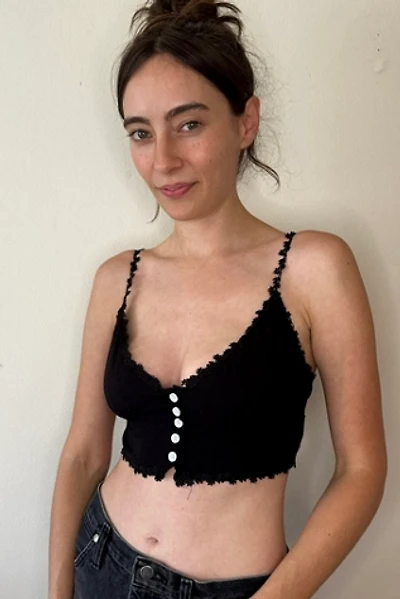 Black Crop Woven Cotton Top Selected by Picky Jane