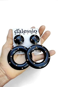 1980's Studded Hoop Statement Earrings Selected by Garbage Soup