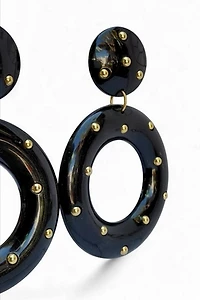 1980's Studded Hoop Statement Earrings Selected by Garbage Soup