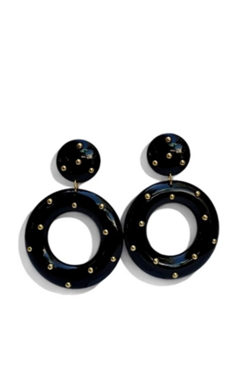 1980's Studded Hoop Statement Earrings Selected by Garbage Soup