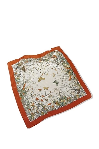 Vintage Silk Fall Print Scarf Selected by Garbage Soup