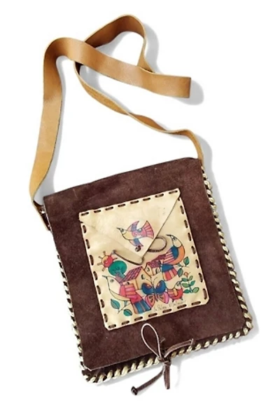 Vintage Handpainted Suede Bag Selected by Garbage Soup